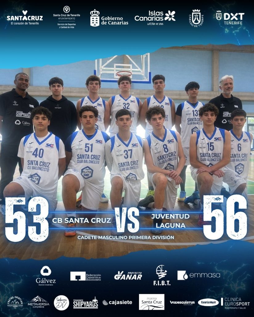 El cadete del CB Santa Cruz sigue creciendo y compitiendo con carácter en Primera División Insular