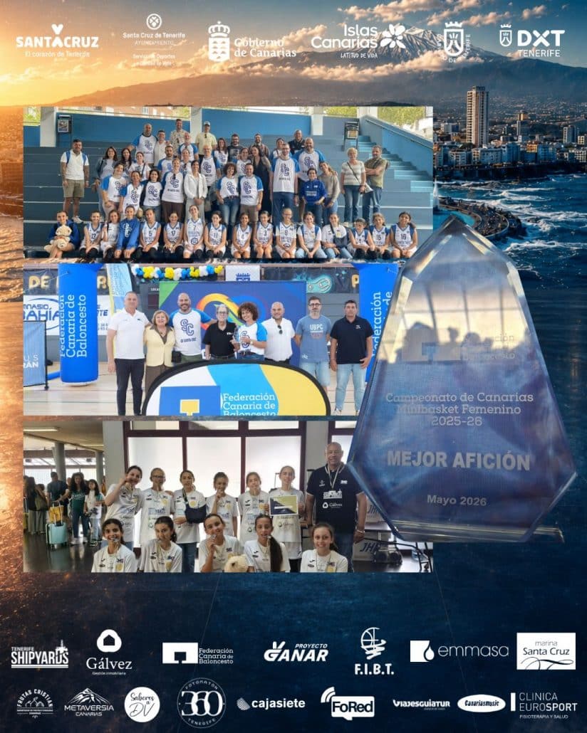 La afición del CB Santa Cruz Minibasket Femenino, reconocida como la mejor del Campeonato de Canarias 2026