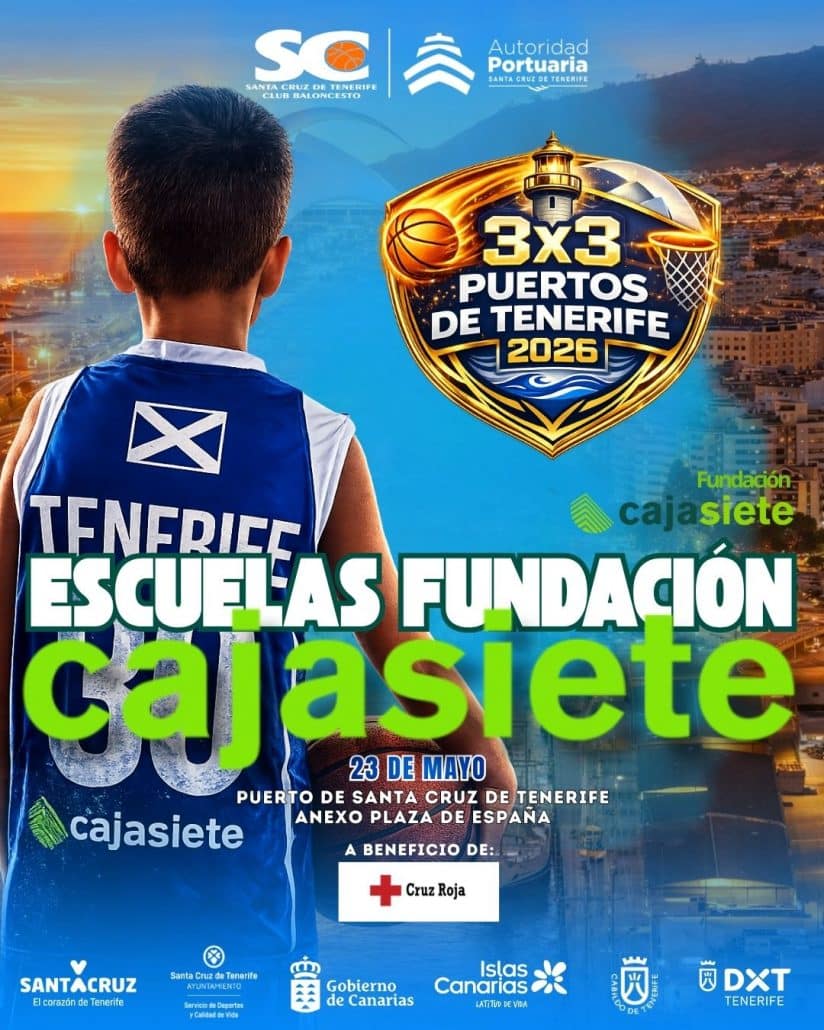 Las Escuelas Fundación CajaSiete serán protagonistas en el Torneo 3×3 Puertos de Tenerife 2026