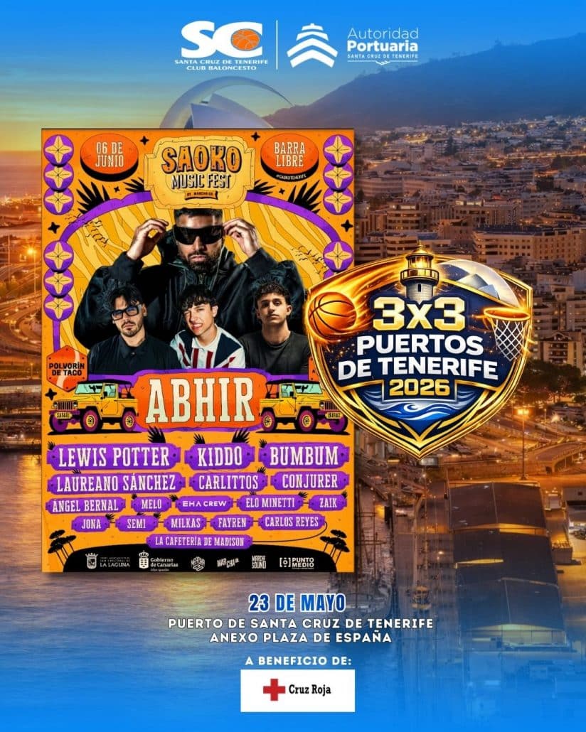 Saoko Music Fest y CB Santa Cruz colaboran junto al Torneo 3×3 Puertos de Tenerife 2026