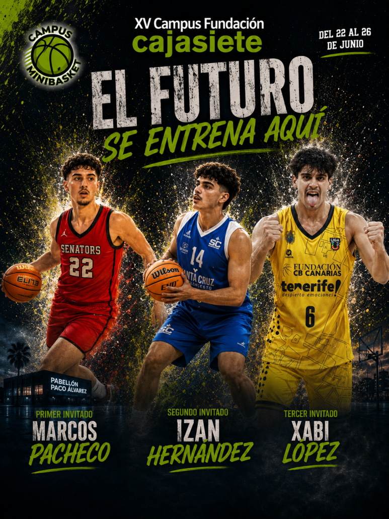 Marcos Pacheco, Izan Hernández y Xabi López, invitados del XVI Campus de Baloncesto Fundación CajaSiete