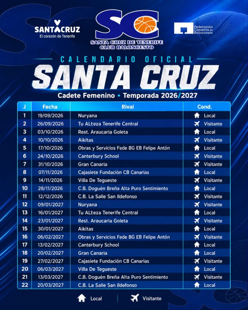 El Cadete Femenino Santa Cruz ya conoce su calendario para la temporada 2026/2027