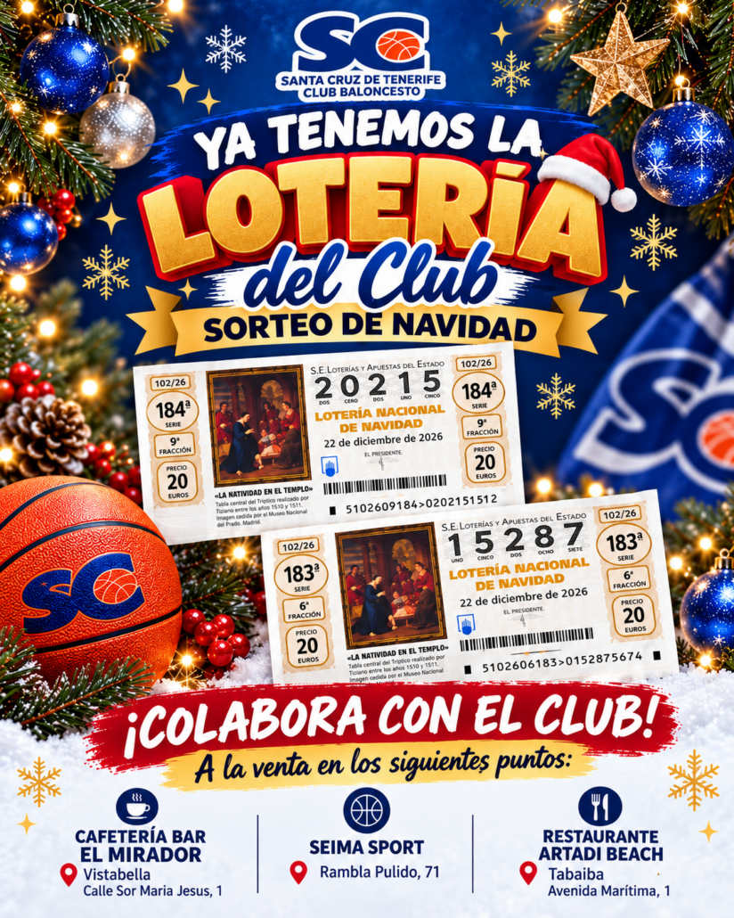 El CB Santa Cruz pone a la venta su Lotería de Navidad 2026