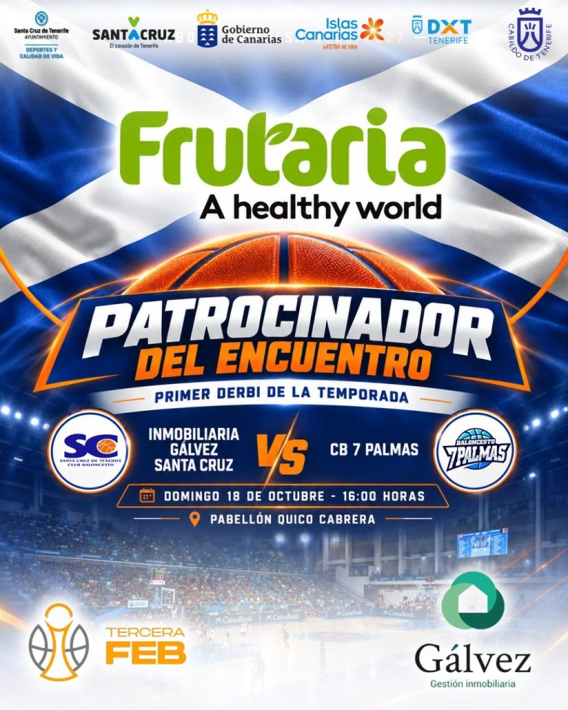 Frutaria Healthy World patrocinará el primer derbi de la temporada entre el Inmobiliaria Gálvez Santa Cruz y el CB 7 Palmas